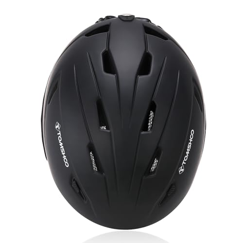 TOMSHOO Skidhjälmset, Snowboardhjälm med Skidglasögon, Öronskyddsventiler Skidhjälm och Skidglasögon för Män och Kvinnor