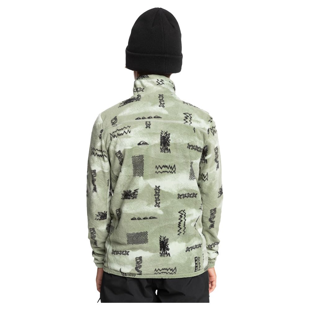Quiksilver Aker Fleece med halv dragkedja, Shadow Checks Desert Sage, Youth