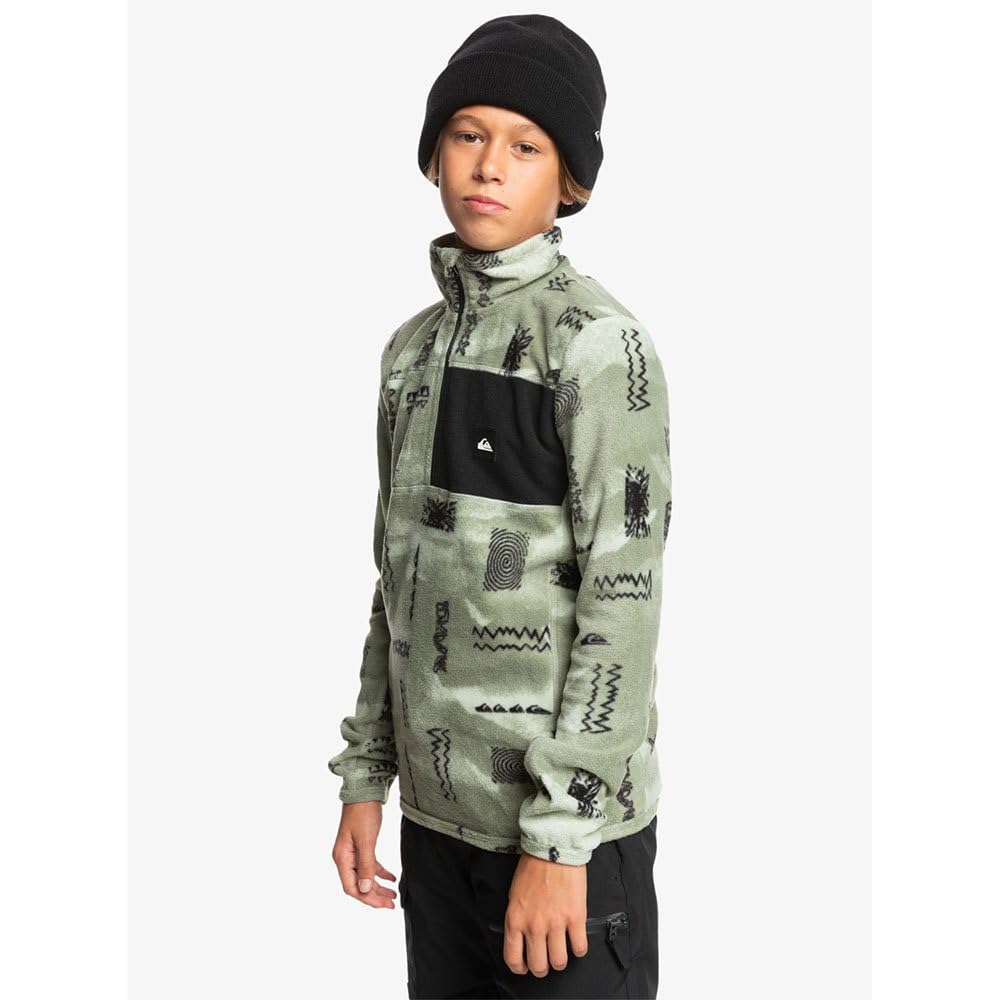 Quiksilver Aker Fleece med halv dragkedja, Shadow Checks Desert Sage, Youth