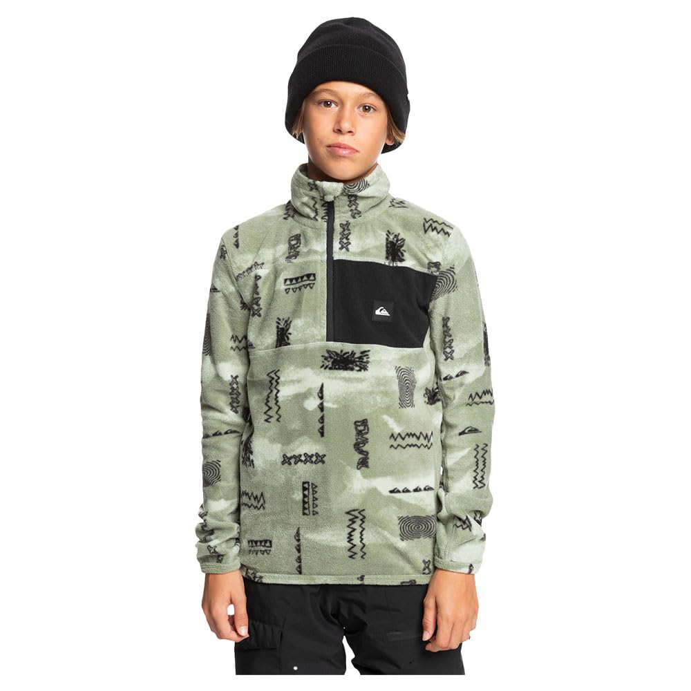 Quiksilver Aker Fleece med halv dragkedja, Shadow Checks Desert Sage, Youth