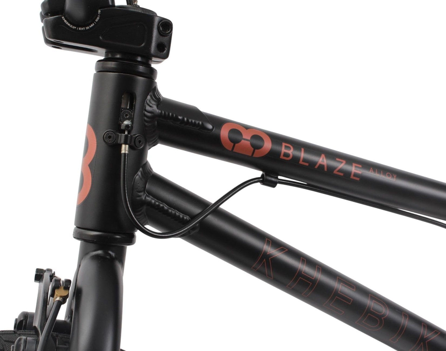 KHE Blaze 18 tums BMX-cykel 2025 – 9,3 kg lätt, aluminiumram, 360° rotor, U-bromsar v/h, industri-sparklager – Freestyle BMX för barn från 125 cm – park, gata, pumpspår – svart