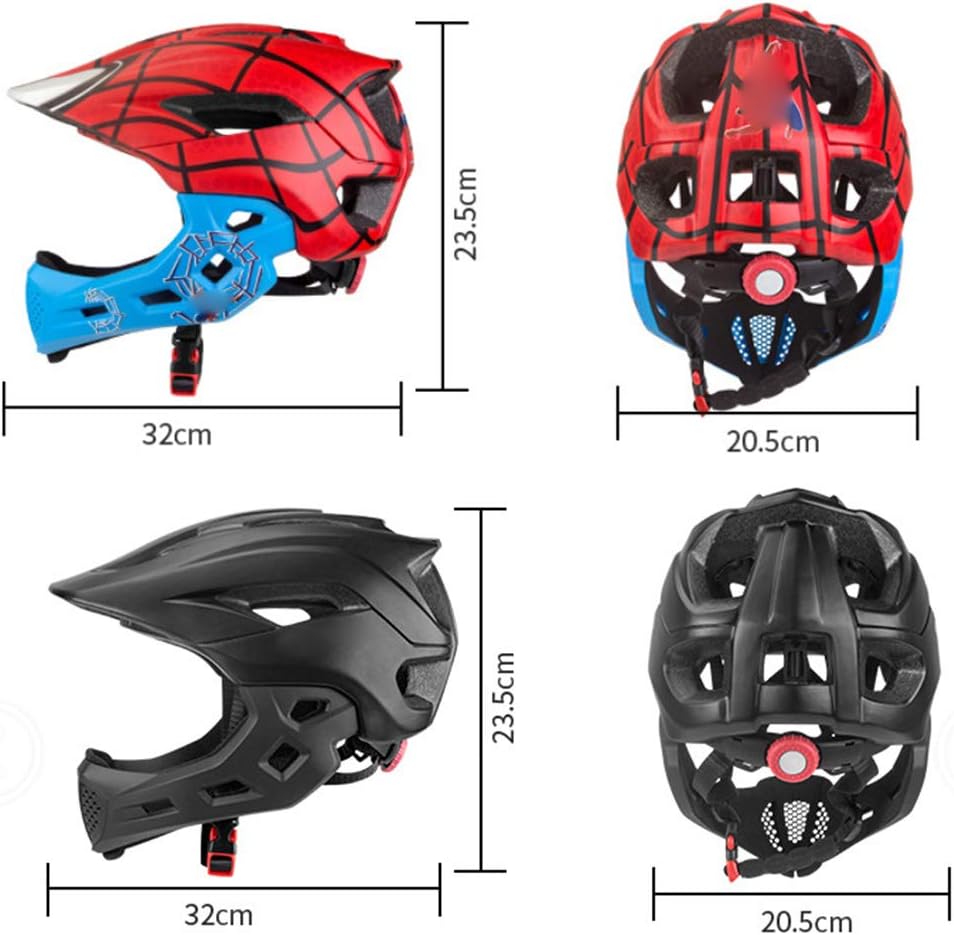 HUSHUI Cykelhjälm för barn, skateboardhjälm, 2-i-1 barn, hel ansiktscykelhjälm för barn, MTB, BMX dirtbike, skateboard med avtagbart hakskydd