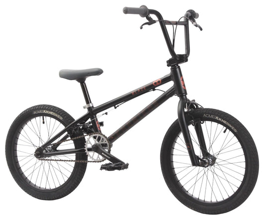KHE Blaze 18 tums BMX-cykel 2025 – 9,3 kg lätt, aluminiumram, 360° rotor, U-bromsar v/h, industri-sparklager – Freestyle BMX för barn från 125 cm – park, gata, pumpspår – svart