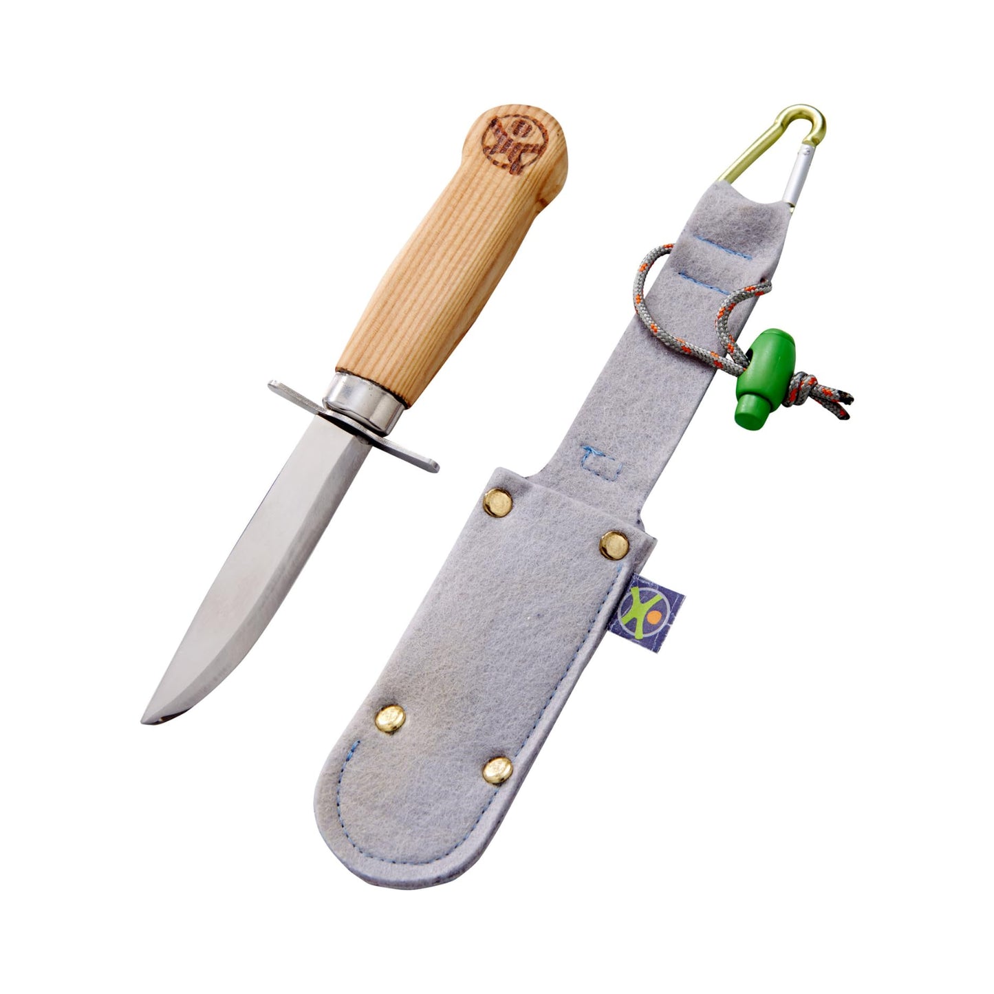 HABA 304245 Terra Kids utomhuskniv, ergonomisk fritid och snidkniv, fast blad av rostfritt stål, transparent
