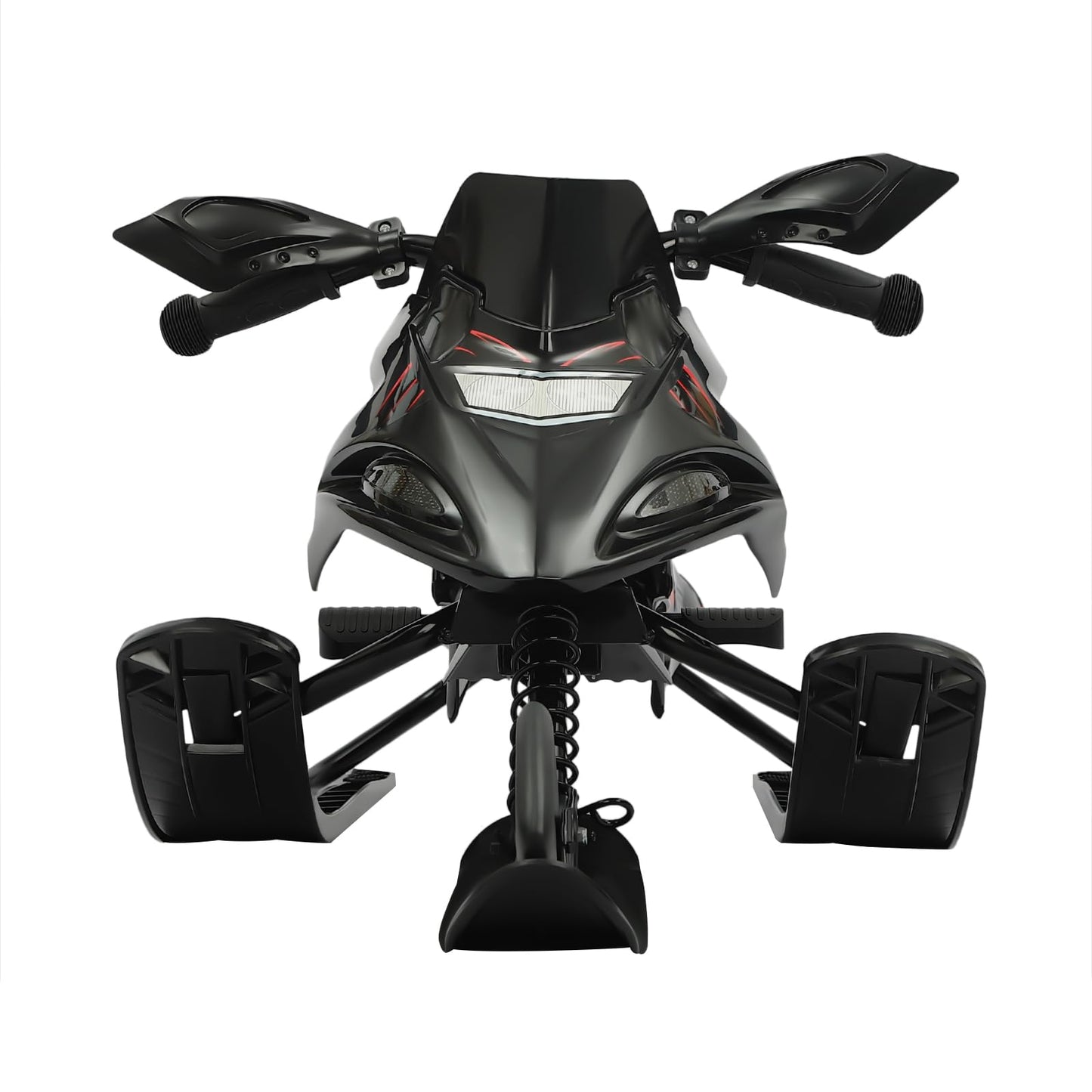 Släde, barnsläde med fotbromsar och dragrep, lastkapacitet 80 kg, justerbar kudde, snösläde för barn från 3 år