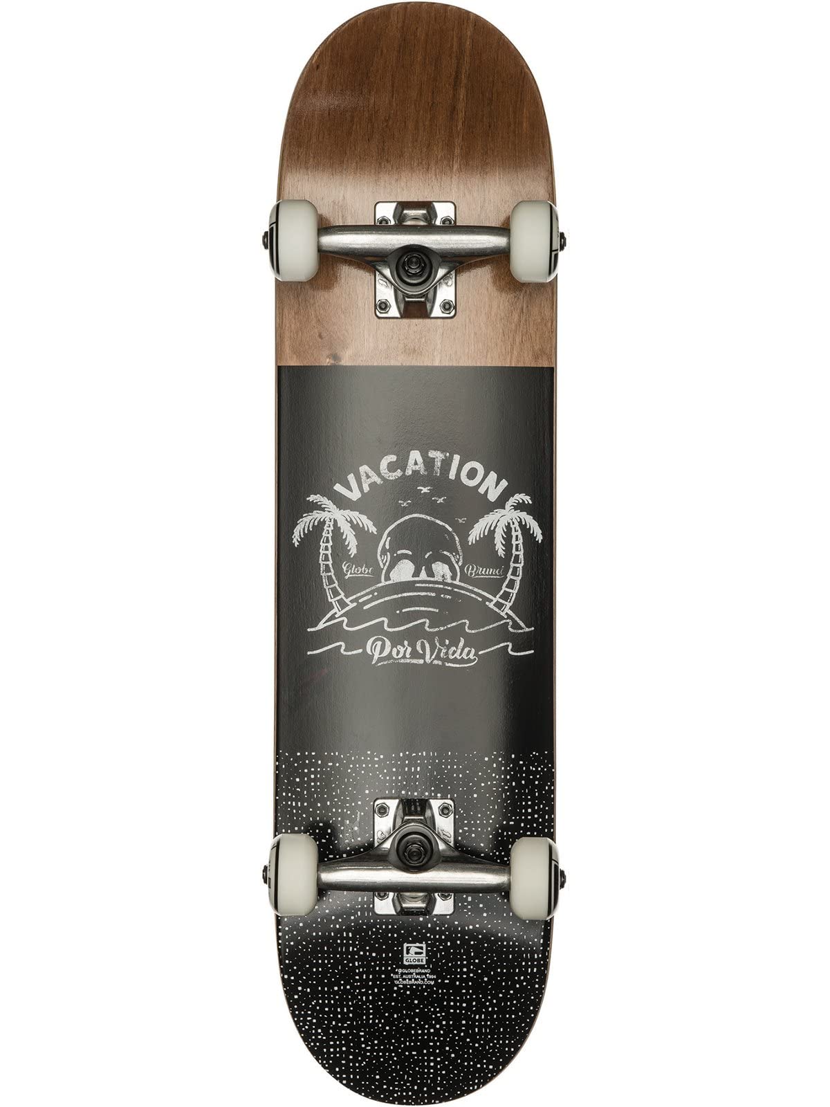 Globe Por Vida Mid Skateboard, brun/svart, 7,6