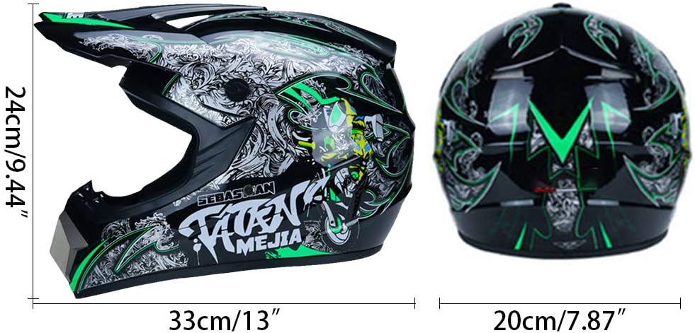 Bonbela MTB-hjälm professionell motocrosshjälm för barn och vuxna, motocross, Dirt Offroad, motorcykelhjälm med skyddsglasögon, handskar, ansiktsskydd