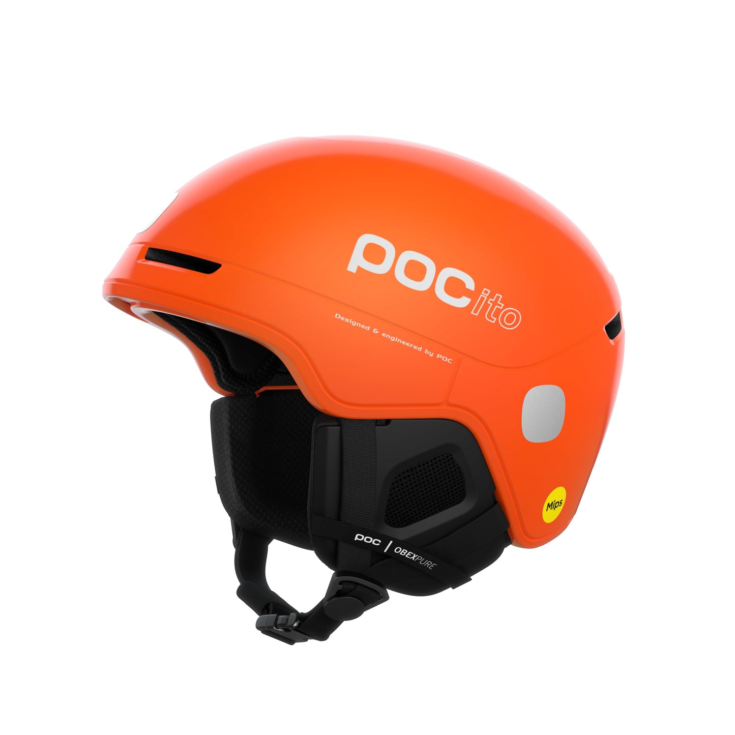 POC POCito Obex MIPS – lätt och justerbar skid- och snowboardhjälm för barn med RECCO-reflektor, fluorescent orange, M-L (55–58 cm)