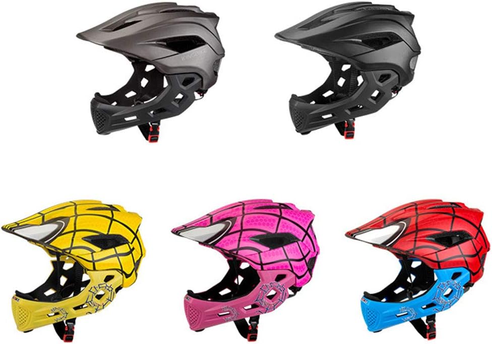 HUSHUI Cykelhjälm för barn, skateboardhjälm, 2-i-1 barn, hel ansiktscykelhjälm för barn, MTB, BMX dirtbike, skateboard med avtagbart hakskydd