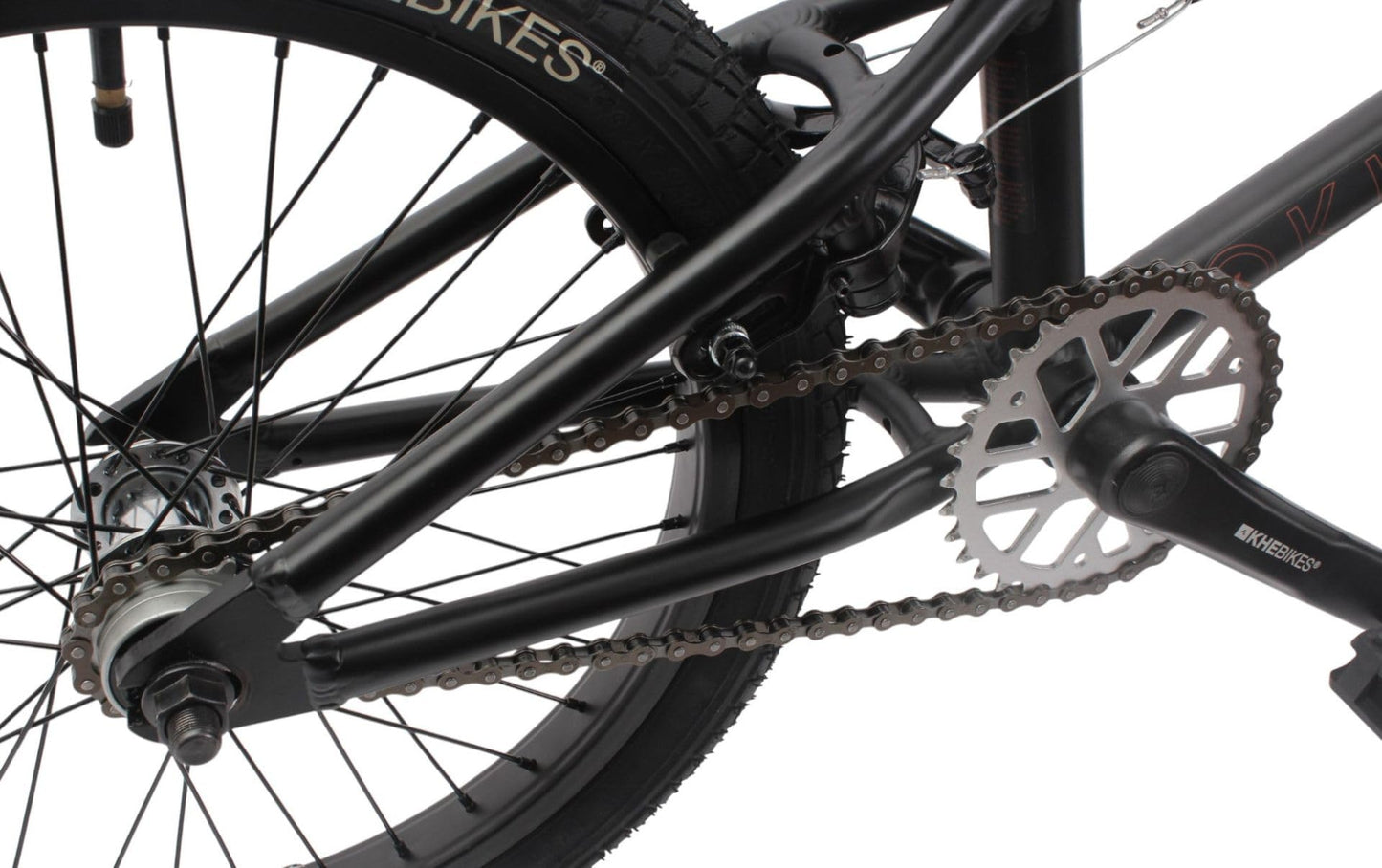 KHE Blaze 18 tums BMX-cykel 2025 – 9,3 kg lätt, aluminiumram, 360° rotor, U-bromsar v/h, industri-sparklager – Freestyle BMX för barn från 125 cm – park, gata, pumpspår – svart