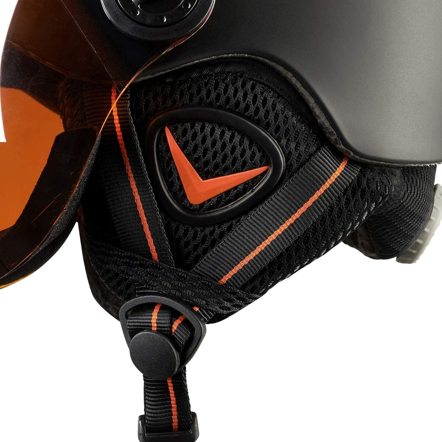 Black Crevice Unisex ungdom barn visirhjälm Leogang matt svart, 52–54 cm, svart matt/orange, XS