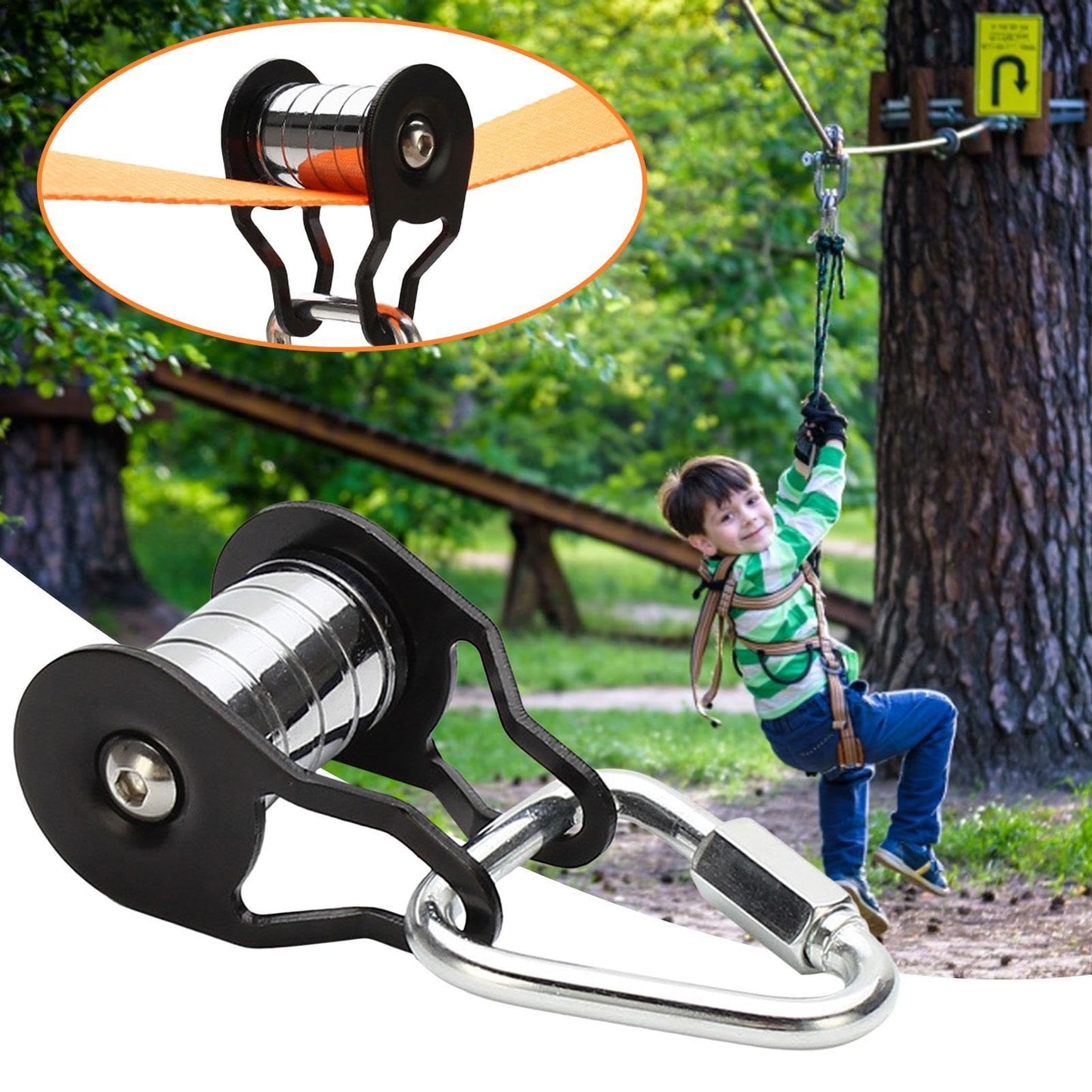 Slackl Slider Zipline Kit för barn, reprutschkana, remrulle, pulley apa bar kan fästas på varje SlackLi ne, barn Slackli ne Zipline Kit utomhus bakgård dragkedja Li ne
