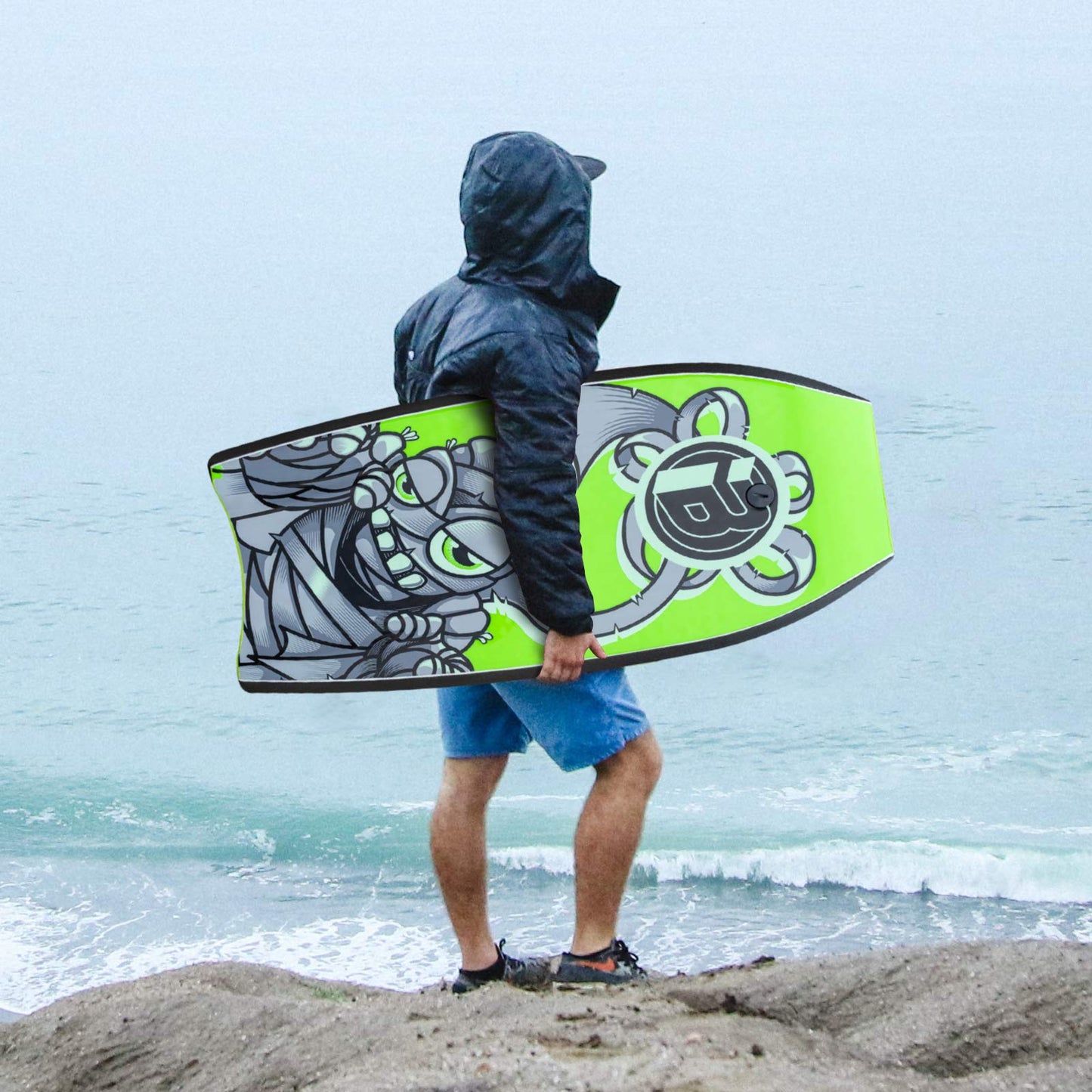 Kroppsbräda, 33 tums lätt bodyboard med EPS-fodral, premiumkoppel och handledsrem surfing