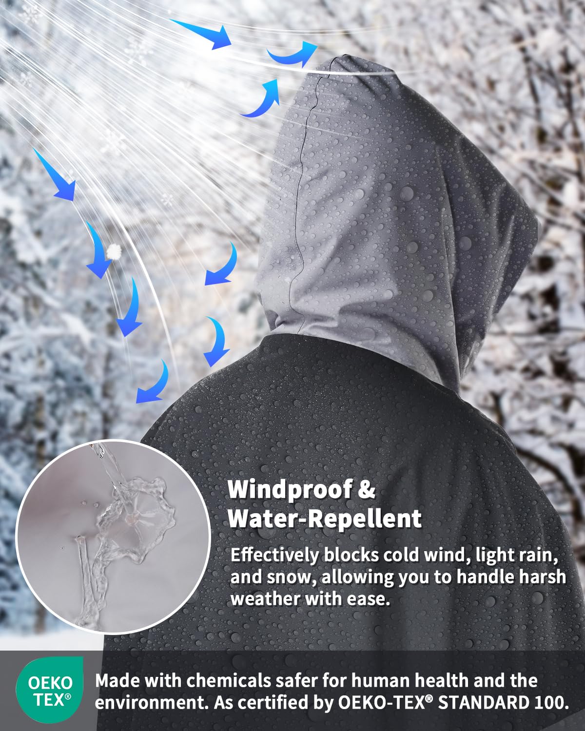 Owntop vattentät omlottrock för vuxna barn, vindtät överdimensionerad Changing rock utbytbar rock med plyschfodrad för strand surfing simning promenader