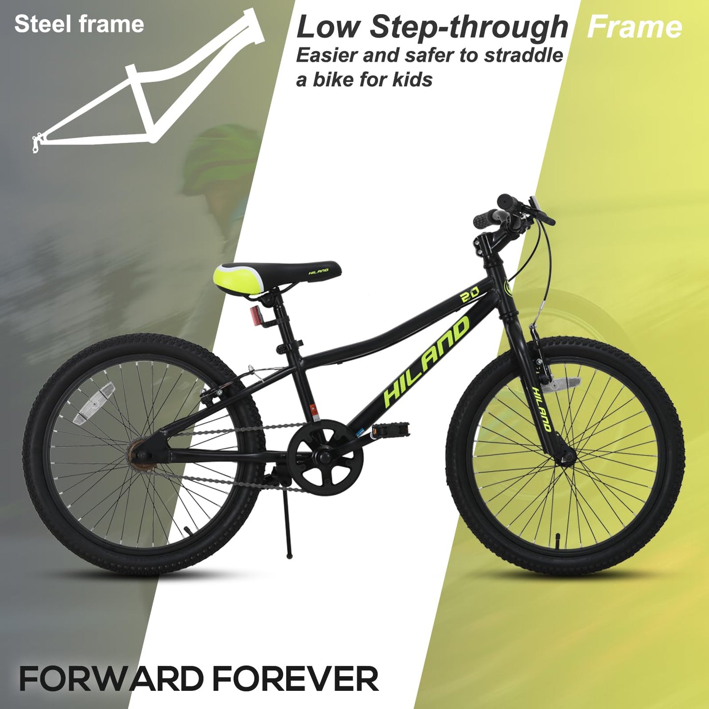 Hiland 20 tums mountainbike för barn, barncyklar för pojkar och flickor, flera färger