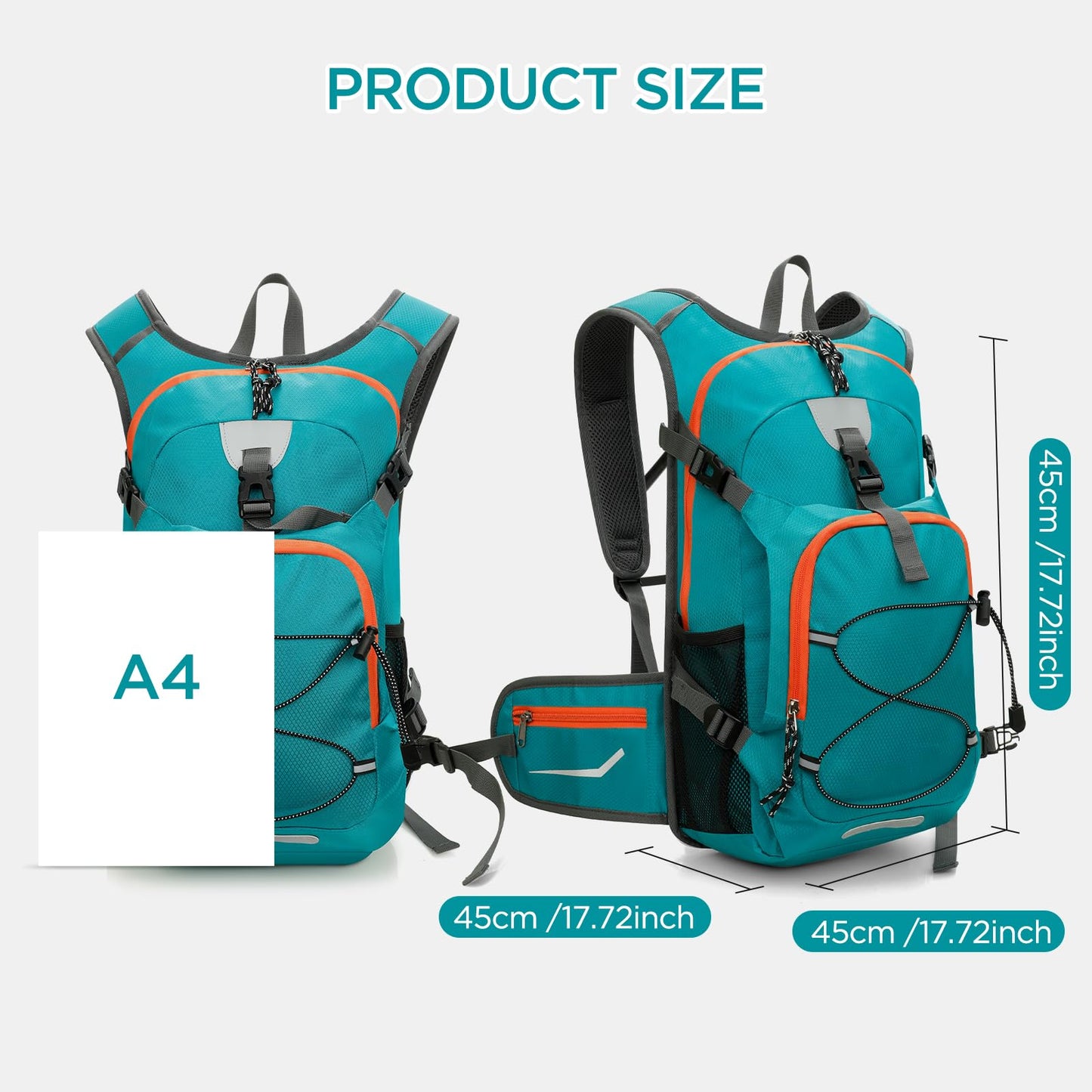 Cozary Barnryggsäck 18 L, bekväm vandringsryggsäck för barn med reflekterande band, vattentät vandring pojkar 6–12 år, för utflykter, utomhusaktiviteter, skola