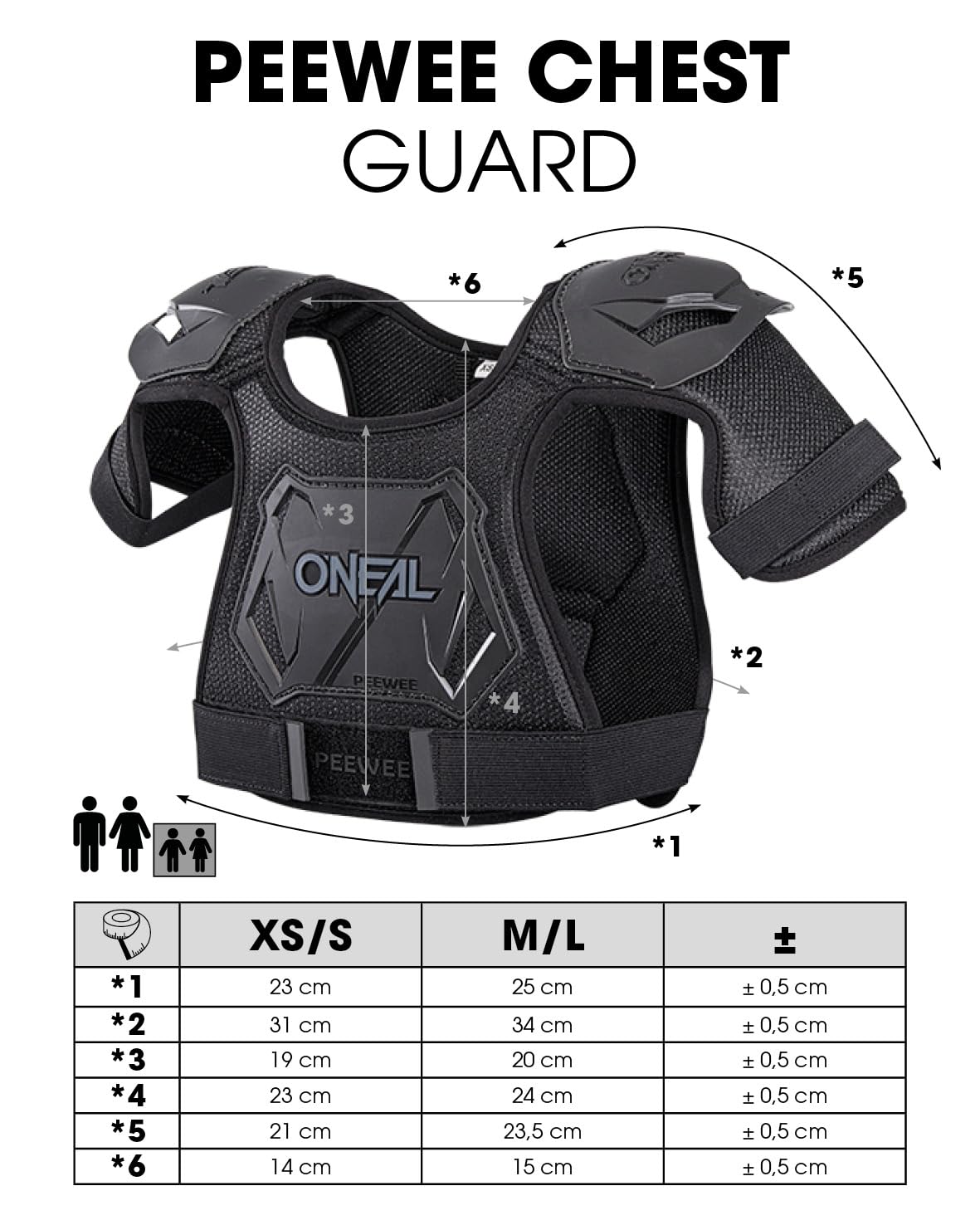 O'NEAL Peewee Chest Guard barn bröst/axelskydd svart/gul Oneal