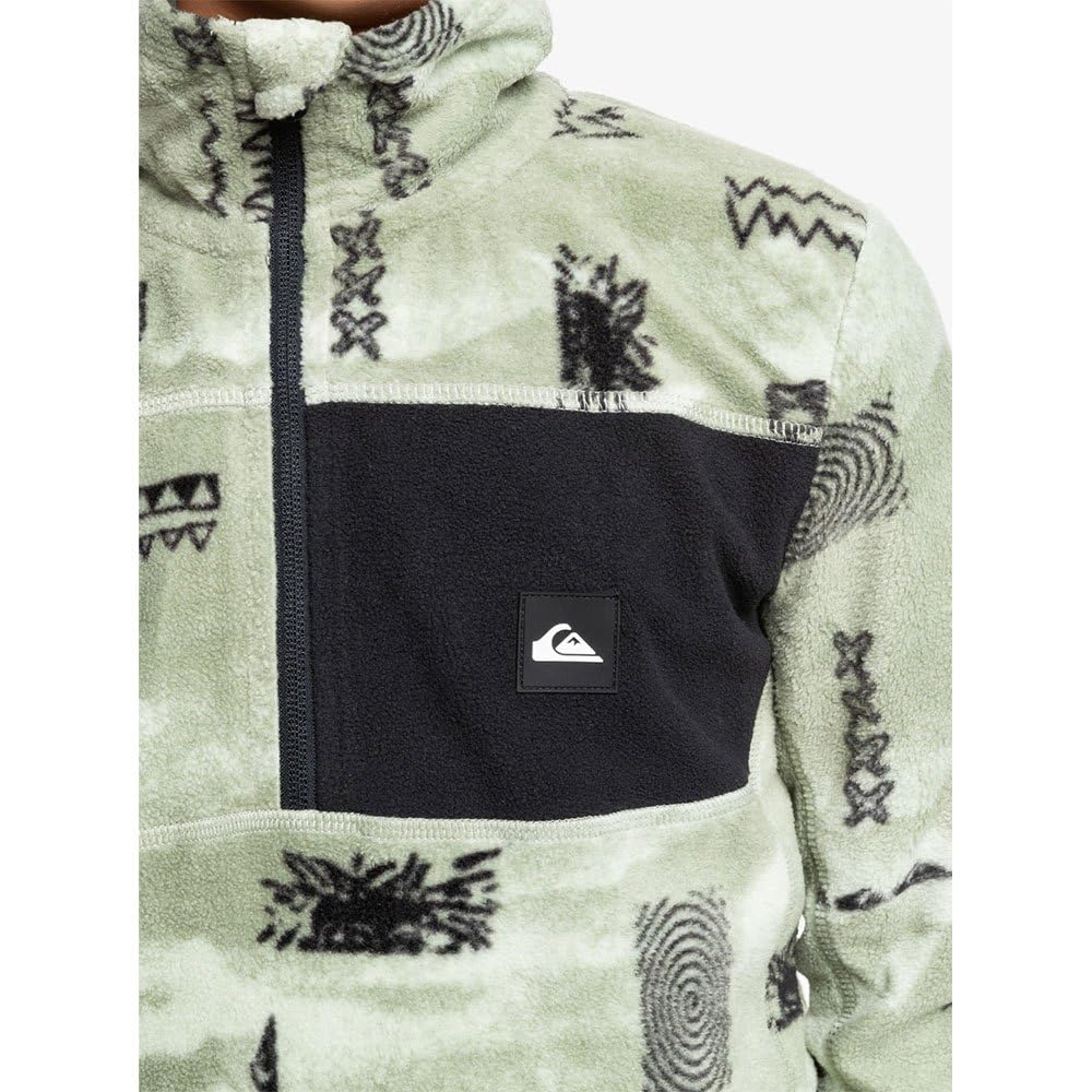 Quiksilver Aker Fleece med halv dragkedja, Shadow Checks Desert Sage, Youth