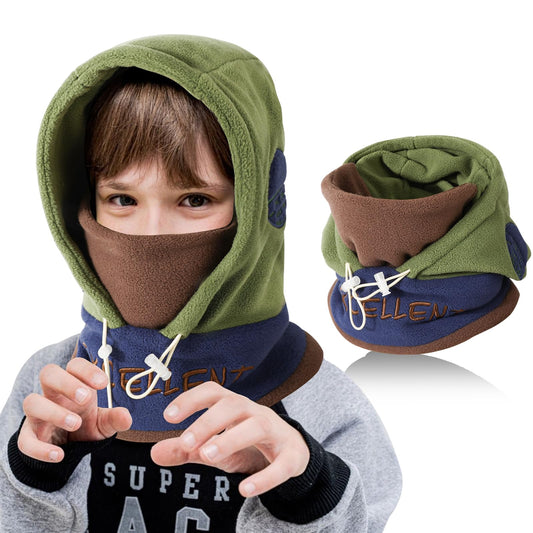 TAGVO Termisk balaclava för barn, multifunktionell justerbar vindtät heltäckt cykling skidmask i fleece, 3-i-1 vintermössa med halsvärmare ansiktsskydd keps för pojkar flickor i åldrarna 5-13