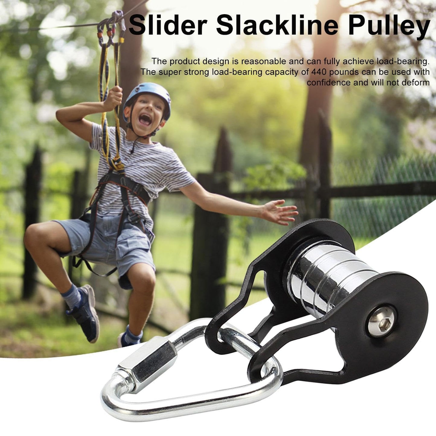 Slackl Slider Zipline Kit för barn, reprutschkana, remrulle, pulley apa bar kan fästas på varje SlackLi ne, barn Slackli ne Zipline Kit utomhus bakgård dragkedja Li ne