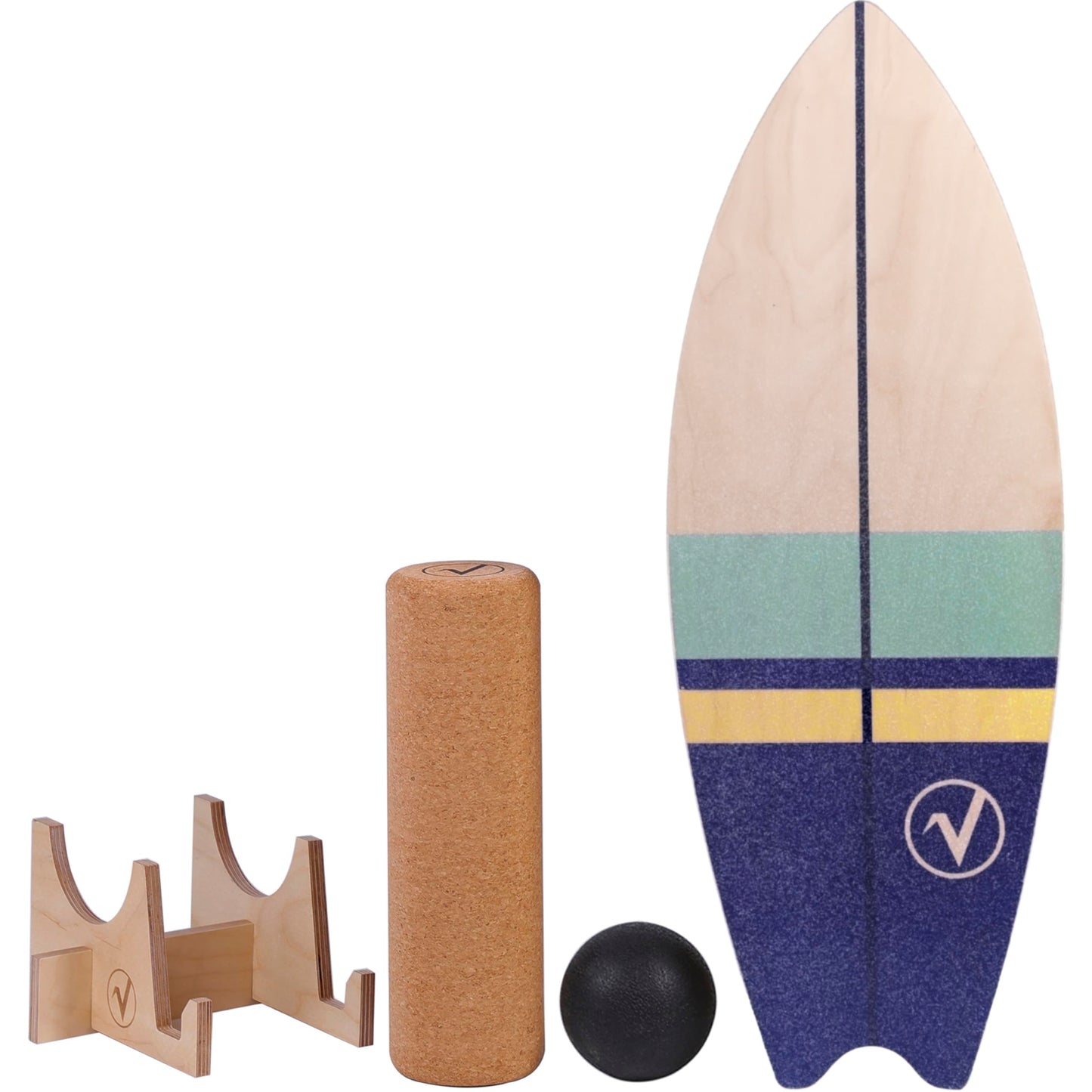 valuents Balansbräda i trä med rulle för neuromuskulär responsträning + mer: stöd