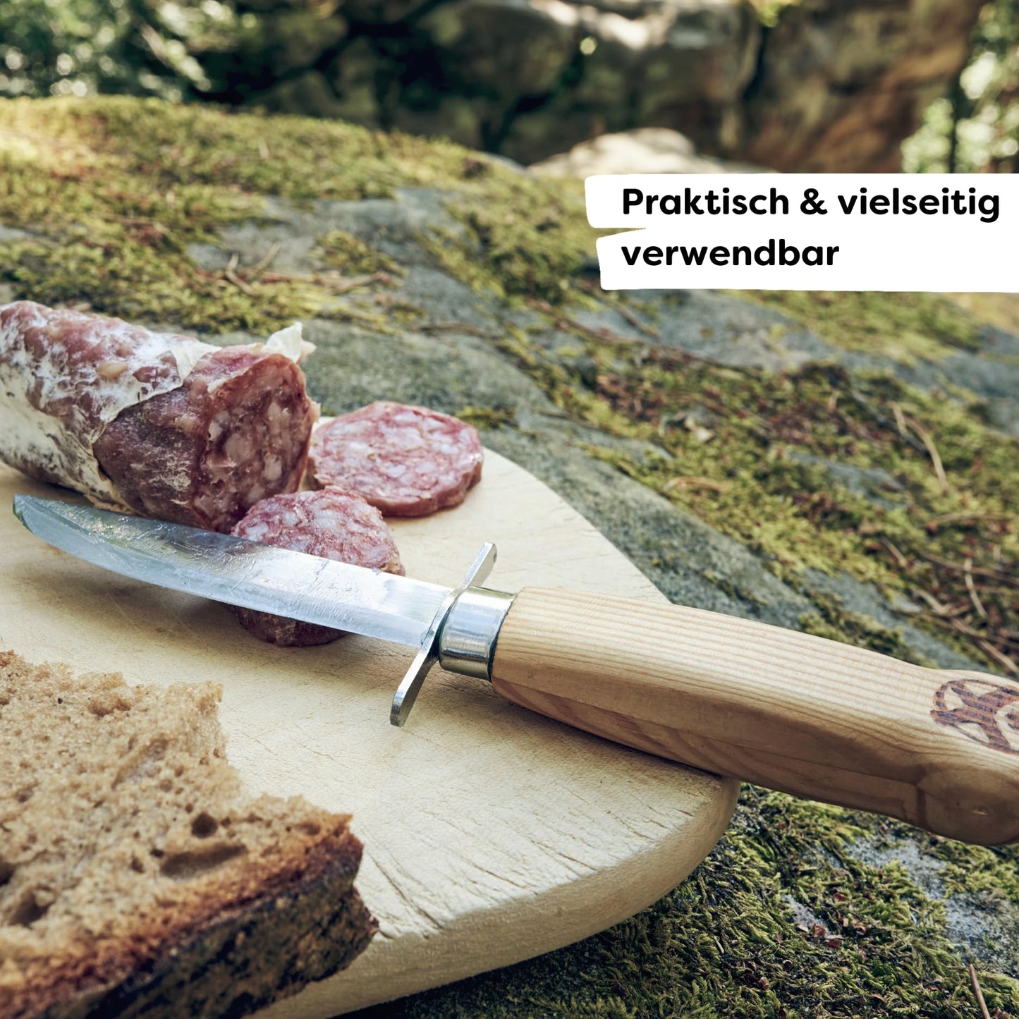 HABA 304245 Terra Kids utomhuskniv, ergonomisk fritid och snidkniv, fast blad av rostfritt stål, transparent