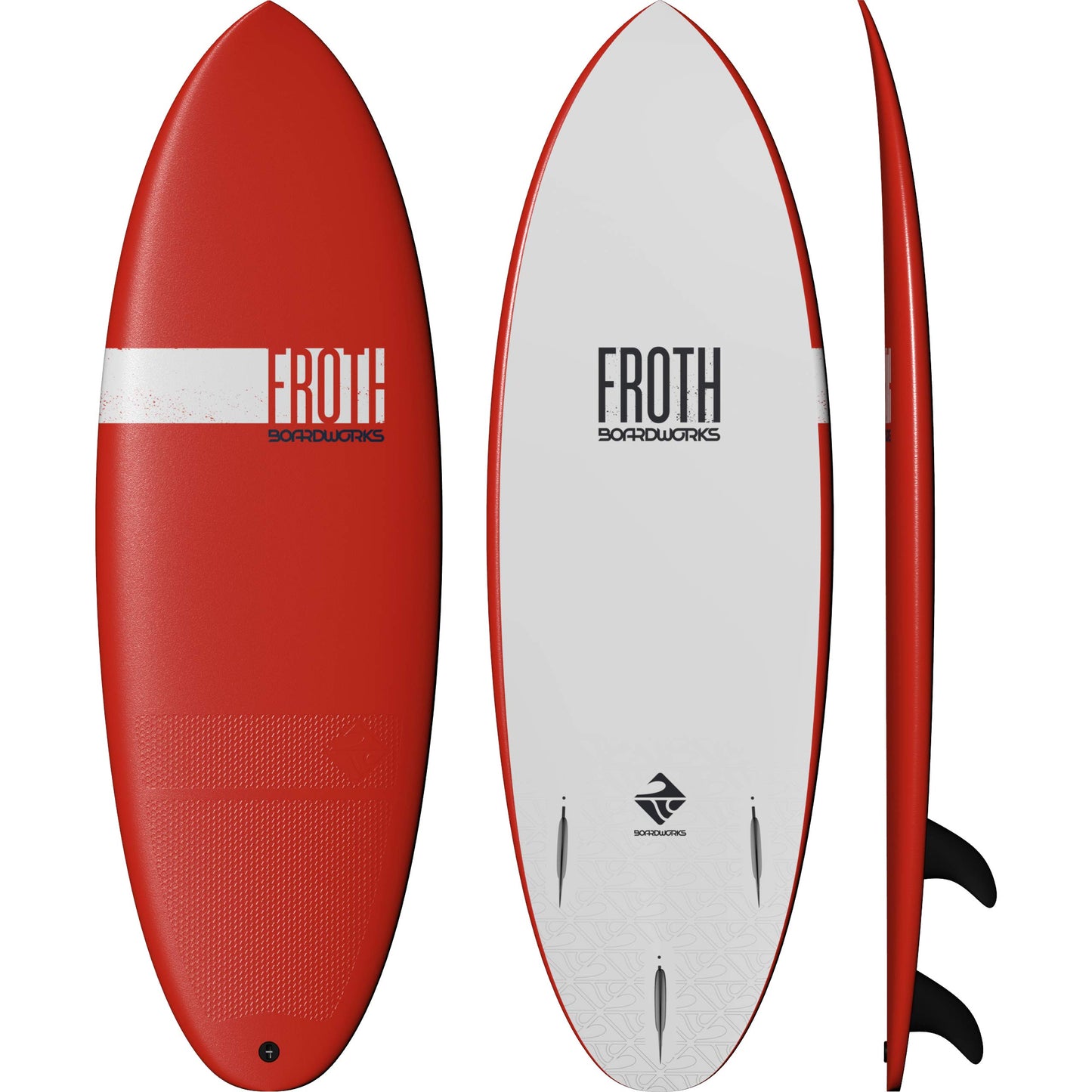 Boardworks skum – mjuk topp surfbräda – Wakesurf Board – 3 färger – 5 storlekar från 5' till 9'