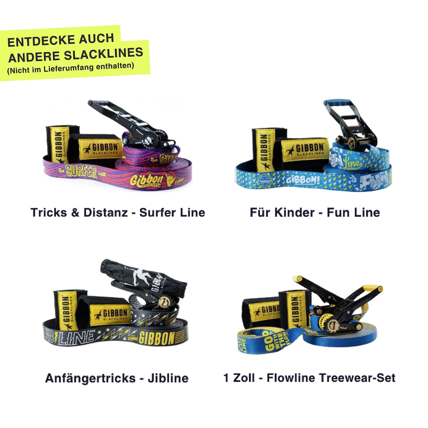 Gibbon Slacklines ClassicLine komplett set inklusive trädskydd | 15 m | TÜV-testad | balan och kul med studsmatteeffekt | Ergonomisk spärrhake | Perfekt för nybörjare och avancerade