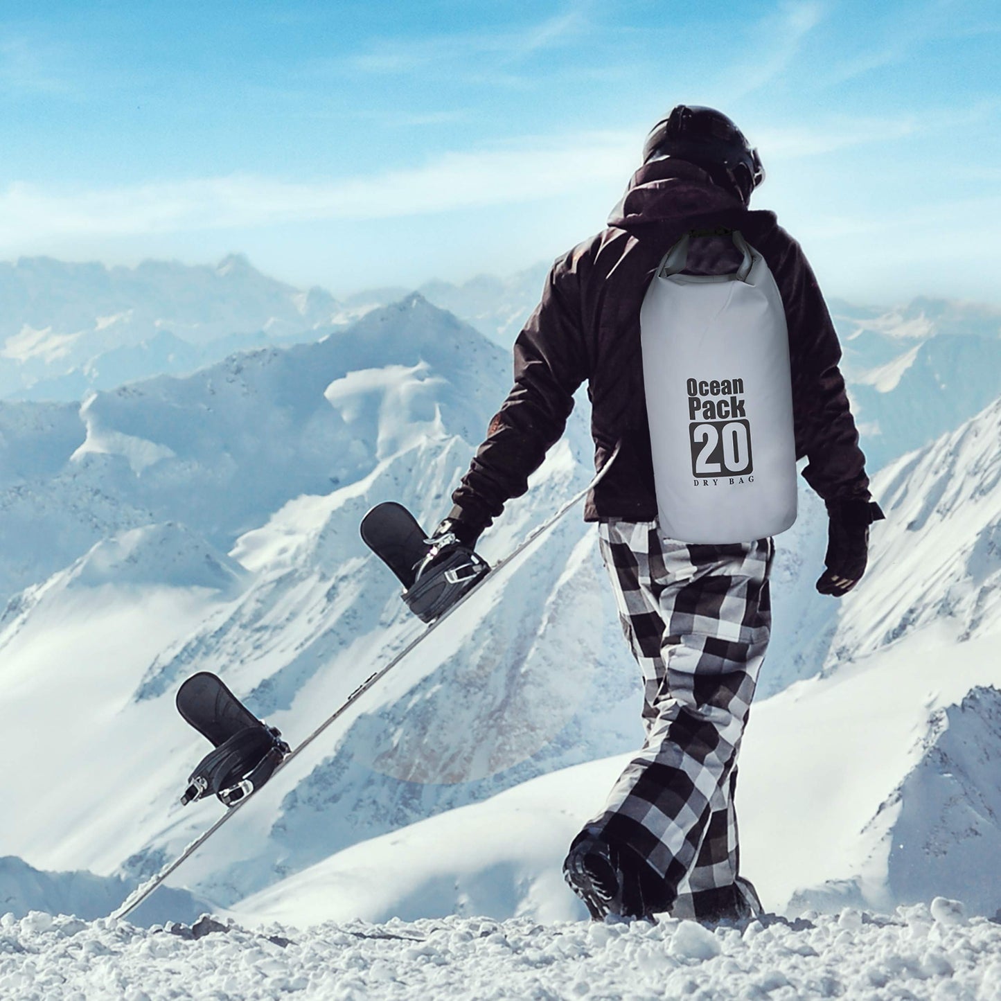 Relaxdays Ocean Pack, 20 l, vattentät, packsäck, lätt torrväska, torrväska, segling, skidåkning, snowboard, färg