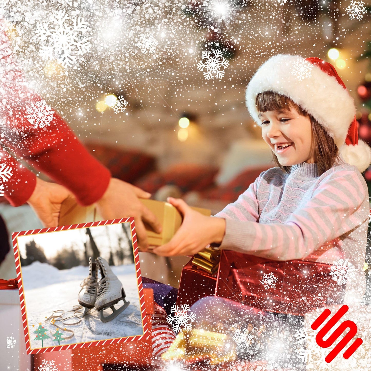 SKATEWIZ Smash Inlinesskydd för barn, knäskydd, handledsskydd, armbågsskydd, skateboardskydd, storlek M/L, svart och vit