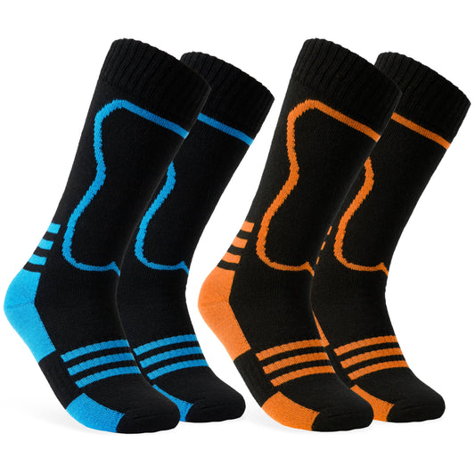 CityComfort Barnskidstrumpor i multipack, varma sportstrumpor, långa termostrumpor för skidåkning, snowboard, vandring och andra utomhusaktiviteter